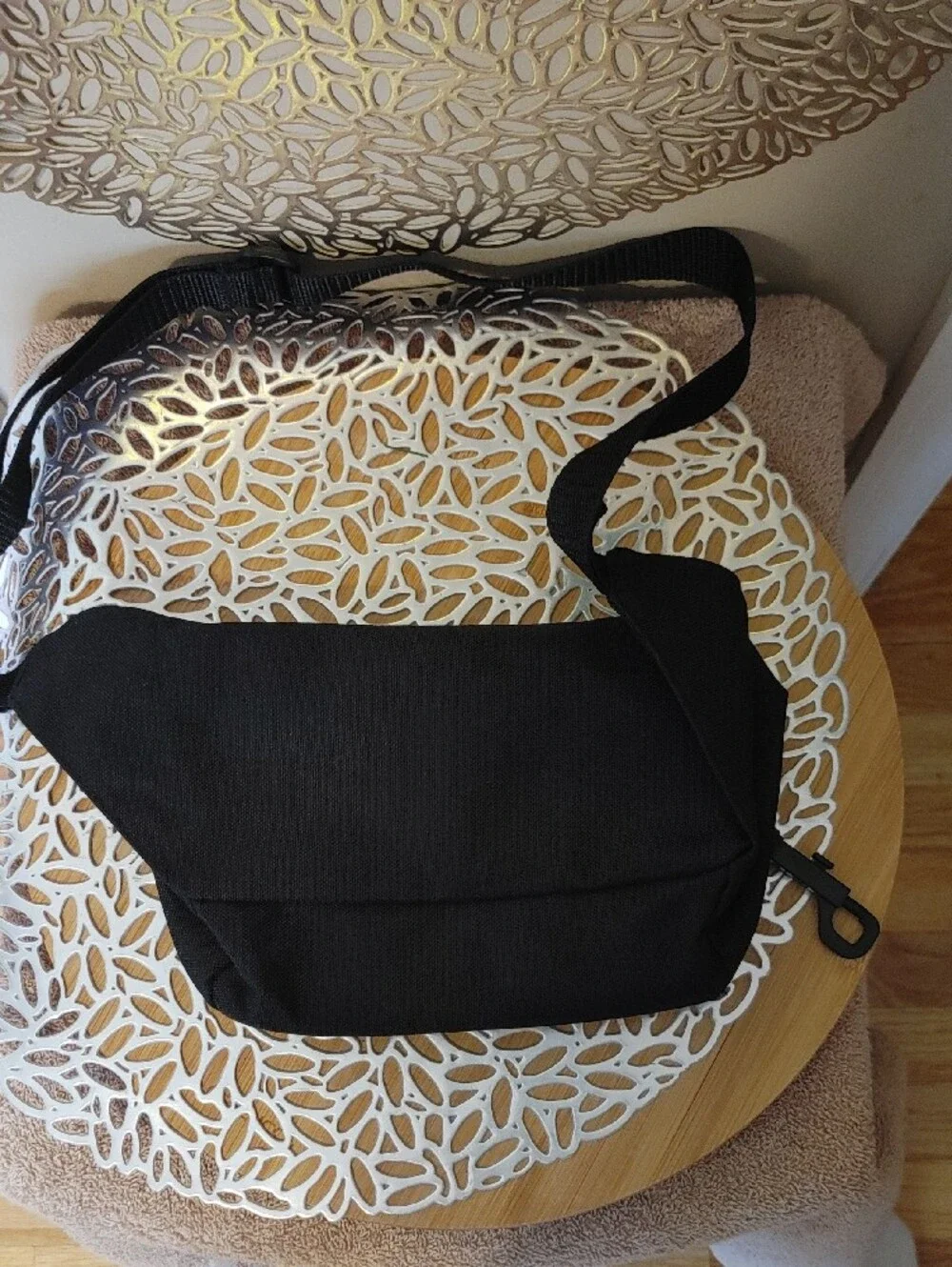 Black Women's Satchel Crossbody Bag with Adjustable Strap